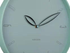 Wall clock Petals misty blue