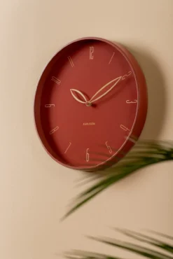 Wall clock Petals red ochre