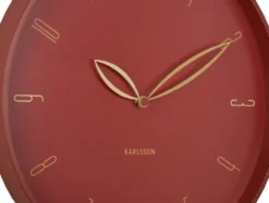 Wall clock Petals red ochre