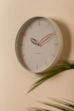 Wall clock Petals red ochre