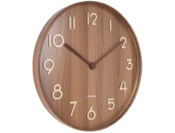 Wall clock Pure large dark basswood
