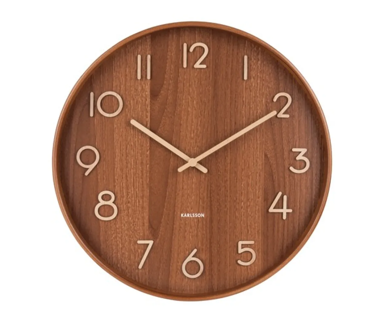 Wall clock Pure large dark basswood