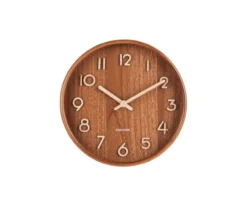 Wall clock Pure small dark basswood