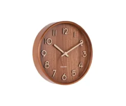 Wall clock Pure small dark basswood
