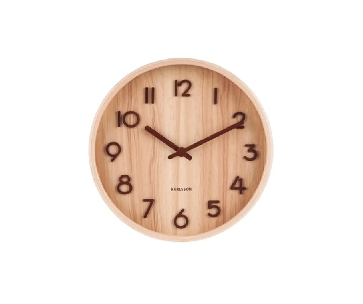 Wall clock Pure small light basswood
