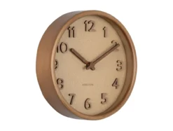 Wall clock Pure wood grain small sand brown