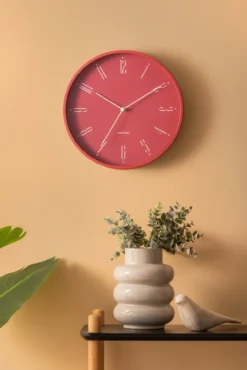 Wall clock Regal Numbers blush red
