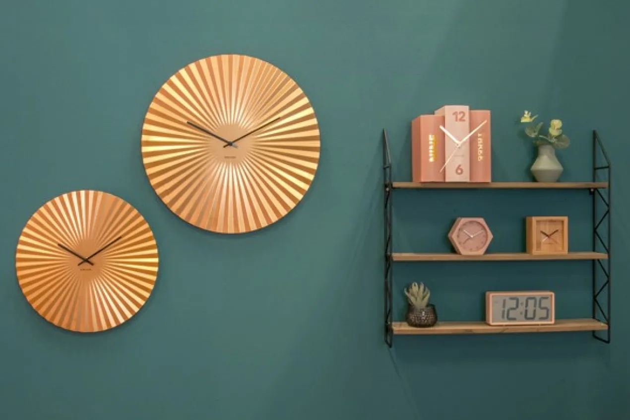 Wall clock Sensu XL steel gold