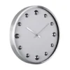 Wall clock Shiny Dots white w. silver
