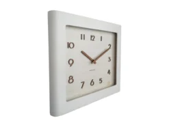 Wall clock Sole squared frame basswood white
