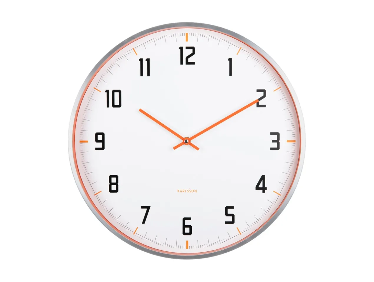 Wall clock Sporty bright orange