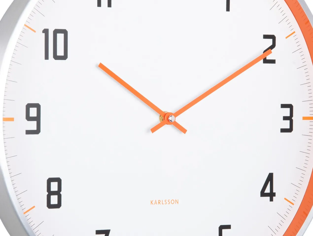 Wall clock Sporty bright orange