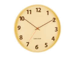 Wall clock Summertime wood soft yellow