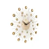 Wall clock Sunburst crystal gold medium