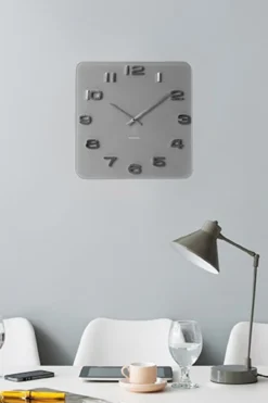 Wall clock Vintage grey glass
