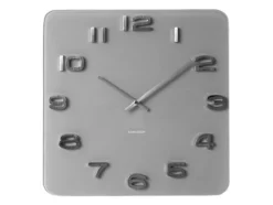 Wall clock Vintage grey glass