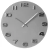 Wall clock Vintage grey round glass