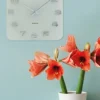 Wall clock Vintage white glass