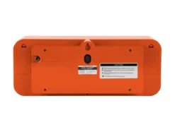Wall clock Wide Flip orange casing, black dial