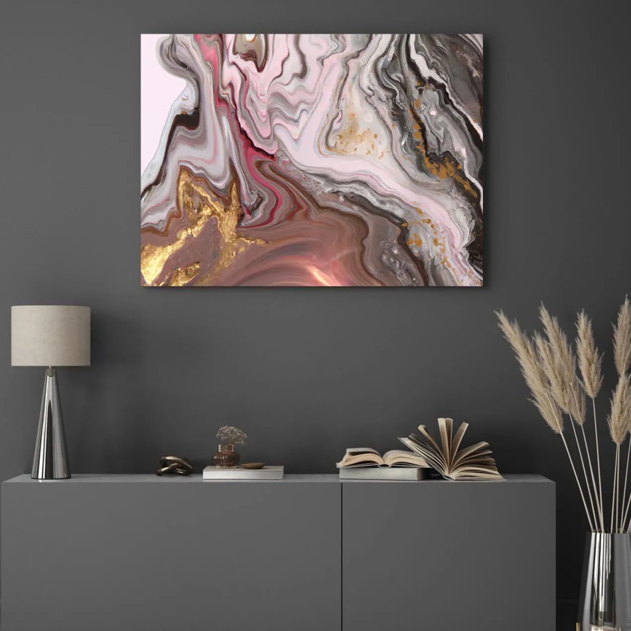 Walljar acrylglas schilderij - Touch of gold Acrylglas schilderij - 50 x 70 cm