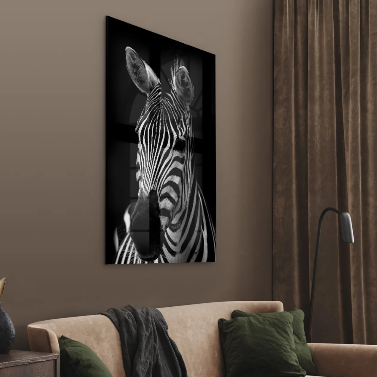 Walljar acrylglas schilderij - Mysterious Zebra Acrylglas schilderij - 50 x 70 cm