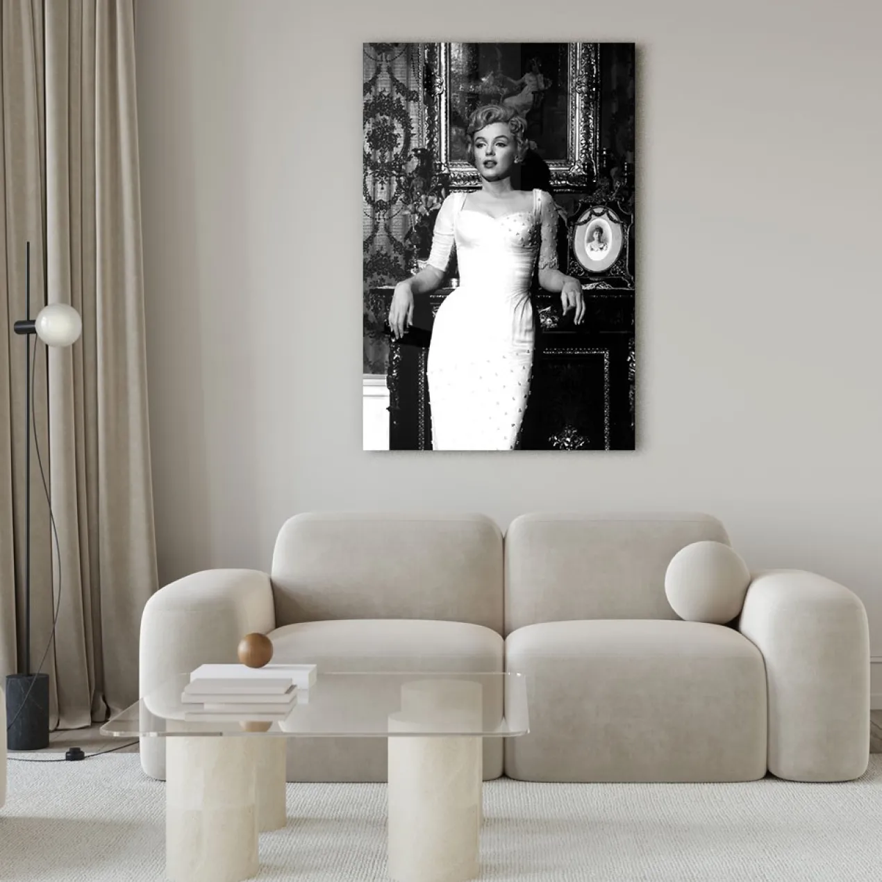 Walljar acrylglas schilderij - Marilyn Monroe Posing Acrylglas schilderij - 50 x 70 cm