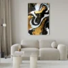 Walljar acrylglas schilderij - Golden Strokes Acrylglas schilderij - 50 x 70 cm
