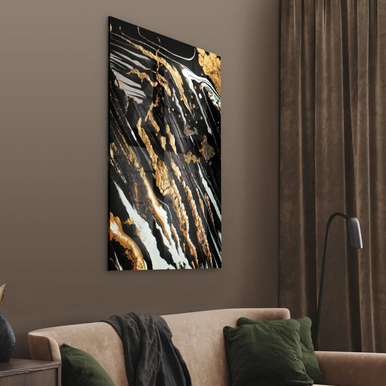 Walljar acrylglas schilderij - Golden paint Acrylglas schilderij - 50 x 70 cm