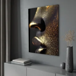 Walljar acrylglas schilderij - Golden Closeup Acrylglas schilderij - 50 x 70 cm