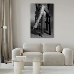 Walljar acrylglas schilderij - Woman On Chair Acrylglas schilderij - 60 x 90 cm