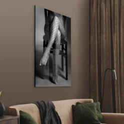Walljar acrylglas schilderij - Woman On Chair Acrylglas schilderij - 120 x 180 cm