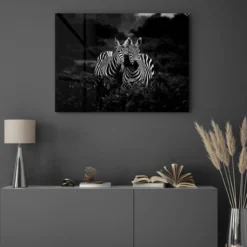 Walljar acrylglas schilderij - Two Zebras Nuzzling Acrylglas schilderij - 60 x 90 cm