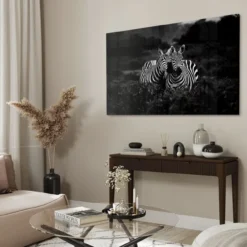 Walljar acrylglas schilderij - Two Zebras Nuzzling Acrylglas schilderij - 150 x 225 cm
