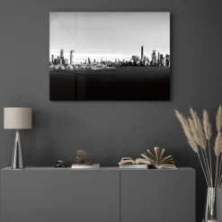 Walljar acrylglas schilderij - Shrouded City Acrylglas schilderij - 150 x 225 cm