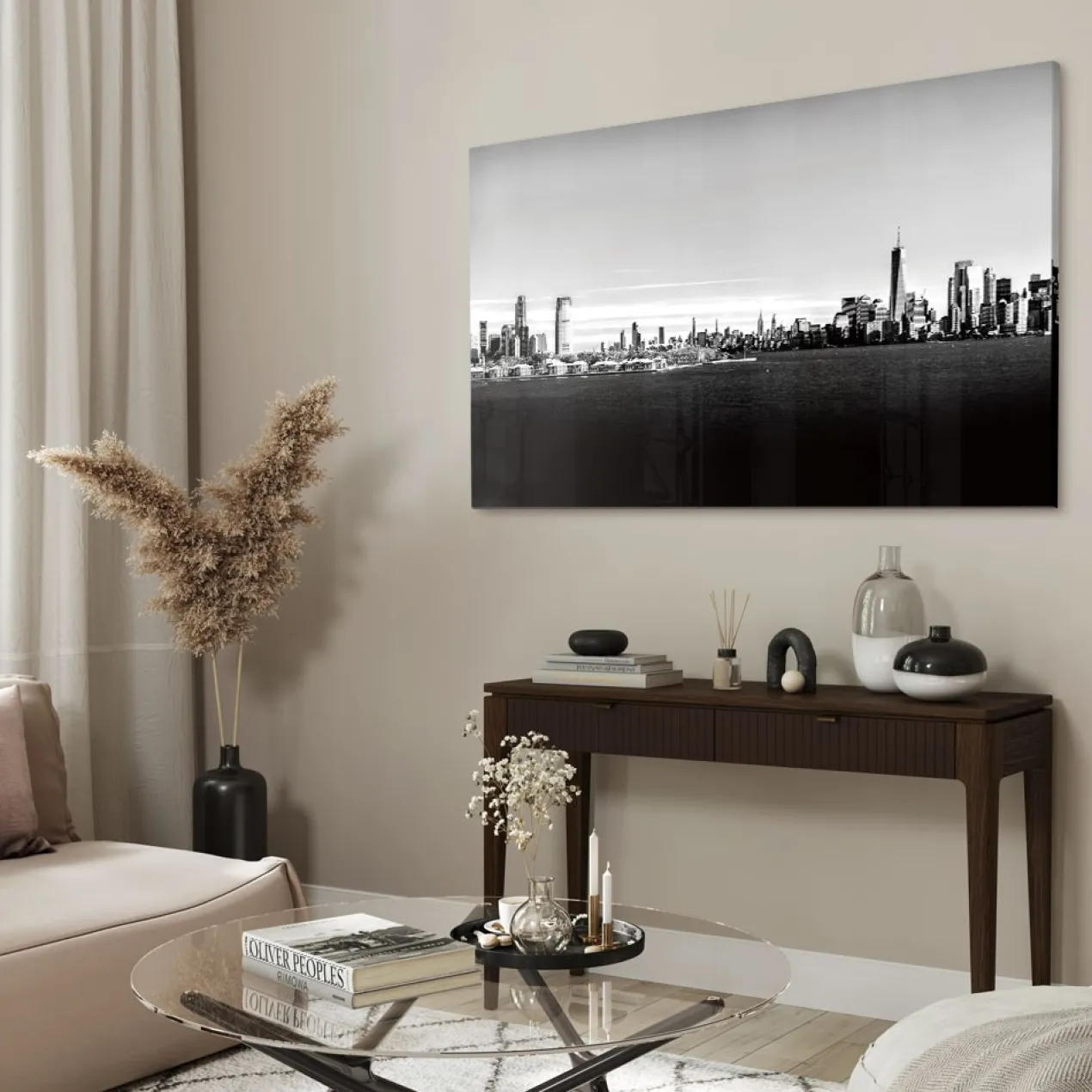 Walljar acrylglas schilderij - Shrouded City Acrylglas schilderij - 150 x 225 cm