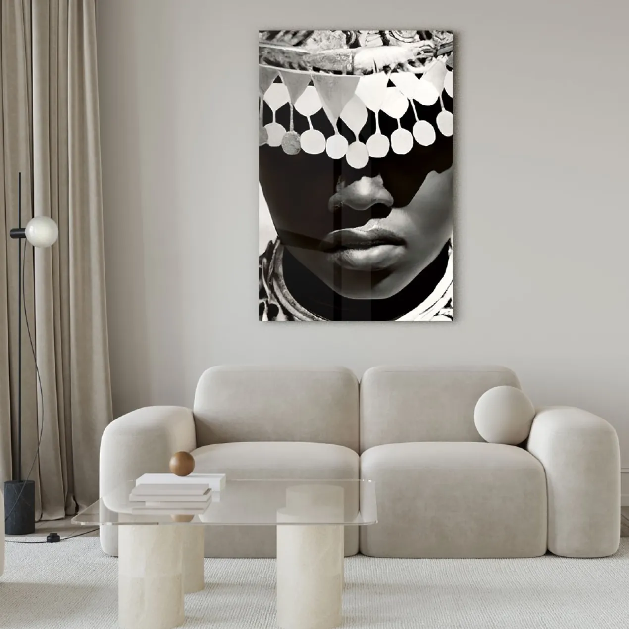 Walljar acrylglas schilderij - Silver Men Acrylglas schilderij - 80 x 120 cm
