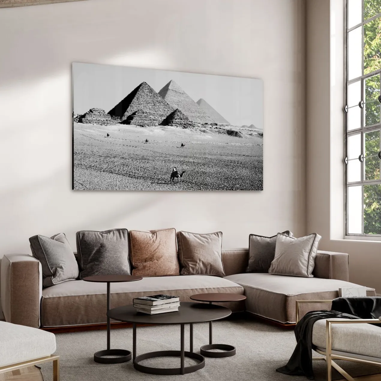 Walljar acrylglas schilderij - Pyramids of Egypt Acrylglas schilderij - 80 x 120 cm