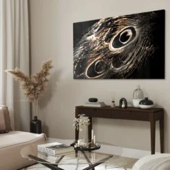 Walljar acrylglas schilderij - Peacock Feathers Acrylglas schilderij - 80 x 120 cm