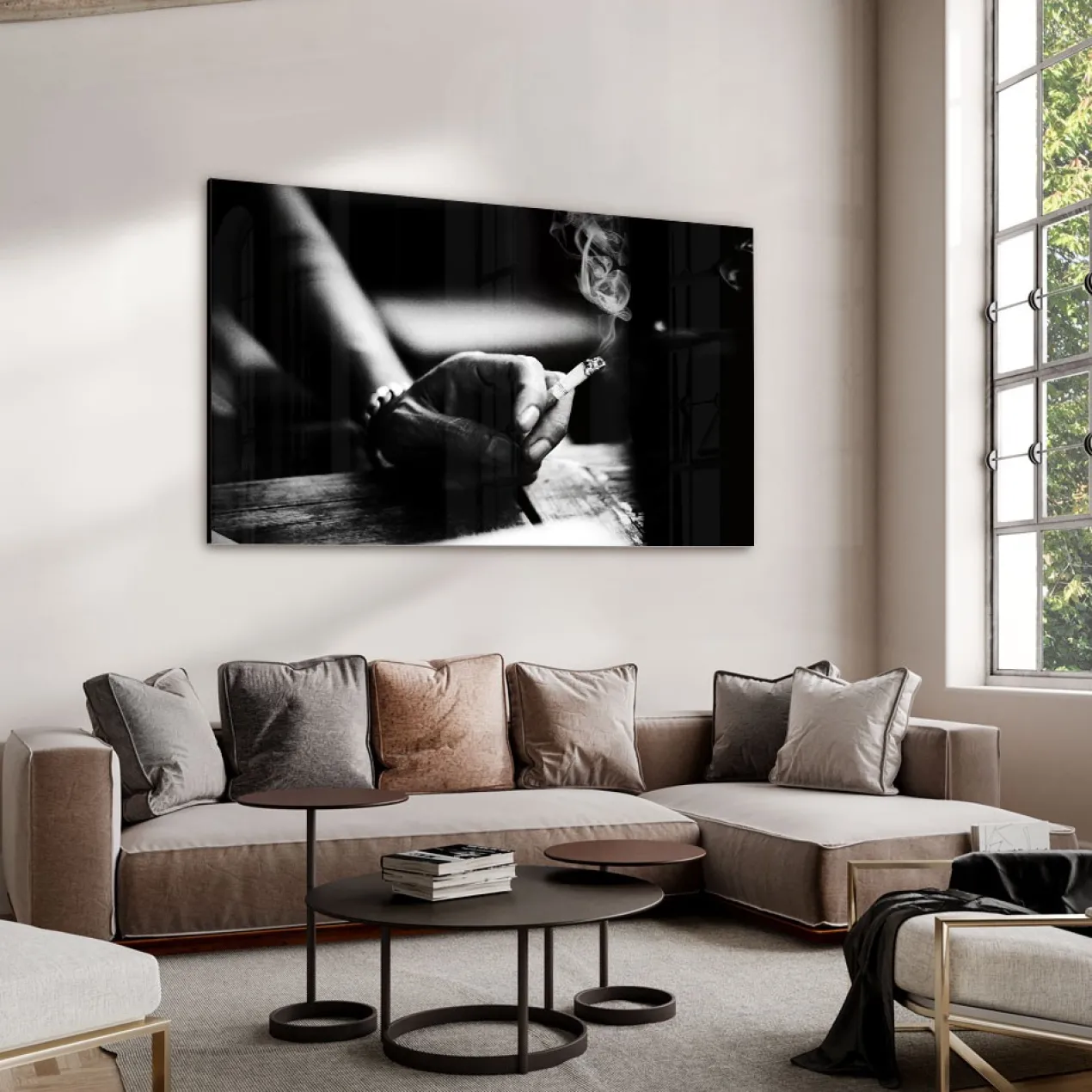 Walljar acrylglas schilderij - No Smoke left Acrylglas schilderij - 150 x 225 cm
