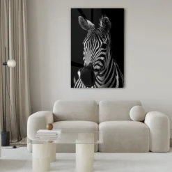 Walljar acrylglas schilderij - Mysterious Zebra Acrylglas schilderij - 80 x 120 cm