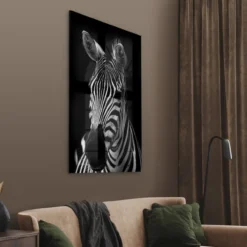 Walljar acrylglas schilderij - Mysterious Zebra Acrylglas schilderij - 80 x 120 cm