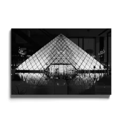 Walljar acrylglas schilderij - Louvre Frontview Acrylglas schilderij - 70 x 100 cm