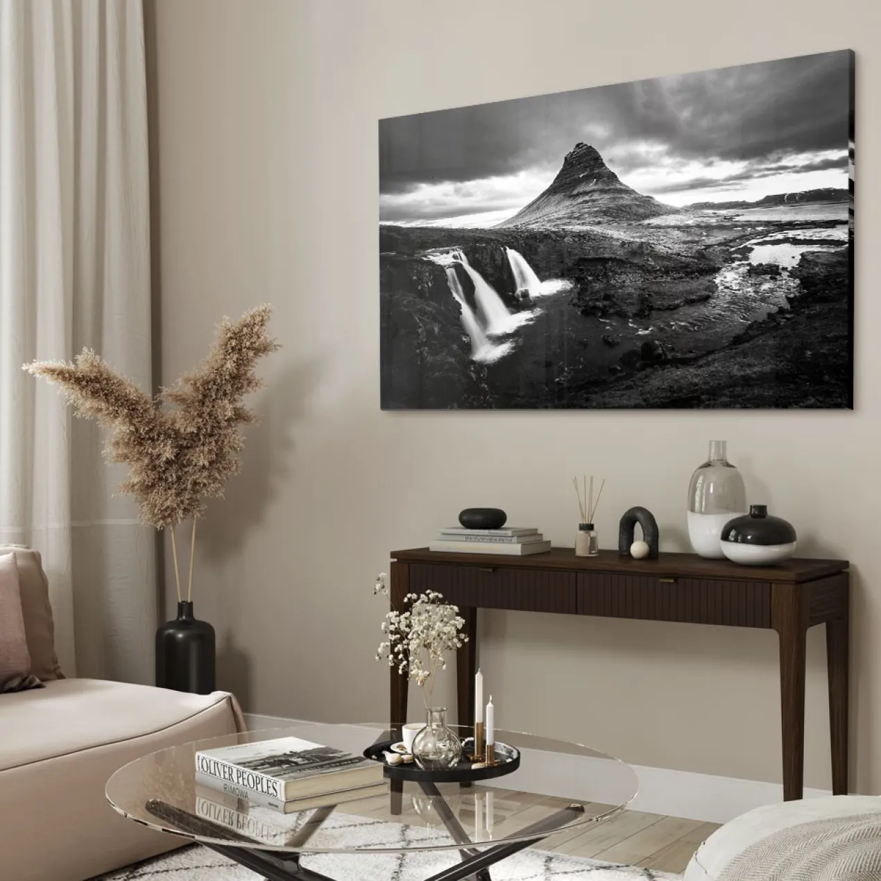 Walljar acrylglas schilderij - Iceland Waterfall Acrylglas schilderij - 60 x 90 cm