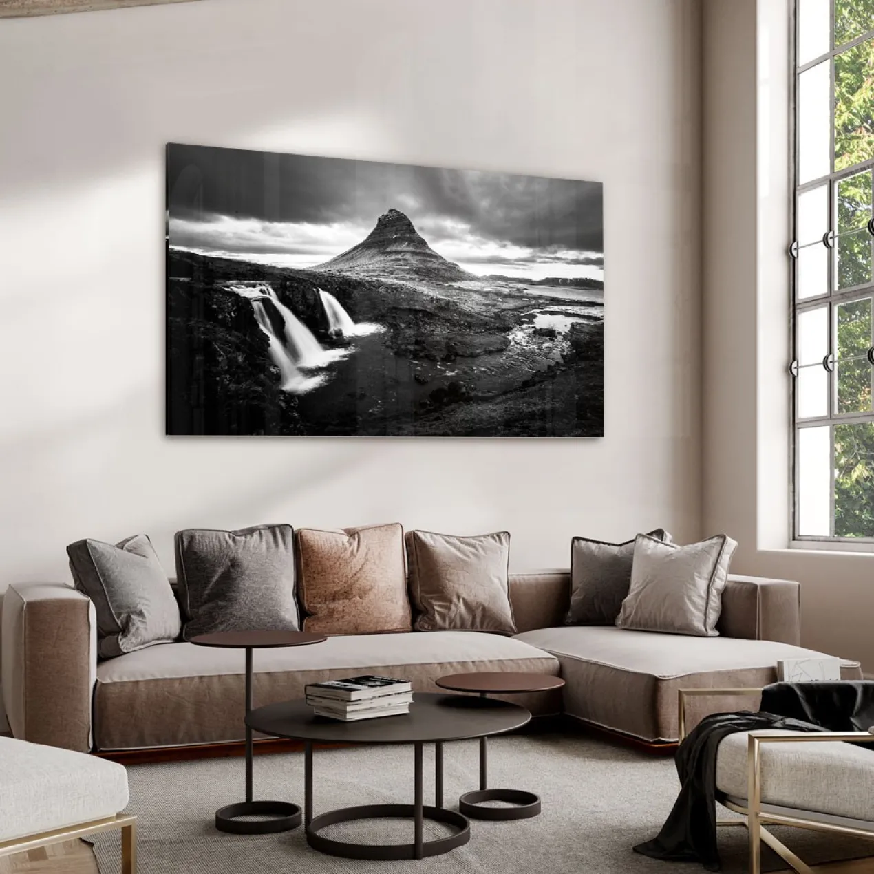 Walljar acrylglas schilderij - Iceland Waterfall Acrylglas schilderij - 150 x 225 cm