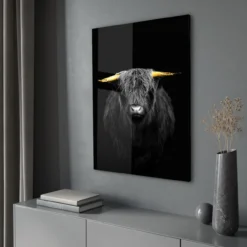 Walljar acrylglas schilderij - Gold Ox Horns Acrylglas schilderij - 120 x 180 cm