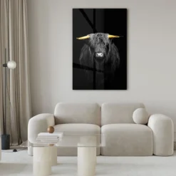 Walljar acrylglas schilderij - Gold Ox Horns Acrylglas schilderij - 150 x 225 cm