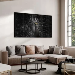 Walljar acrylglas schilderij - Golden Peacock Acrylglas schilderij - 60 x 90 cm
