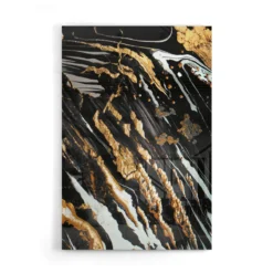 Walljar acrylglas schilderij - Golden paint Acrylglas schilderij - 60 x 90 cm