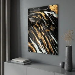 Walljar acrylglas schilderij - Golden paint Acrylglas schilderij - 60 x 90 cm