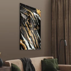 Walljar acrylglas schilderij - Golden paint Acrylglas schilderij - 80 x 120 cm